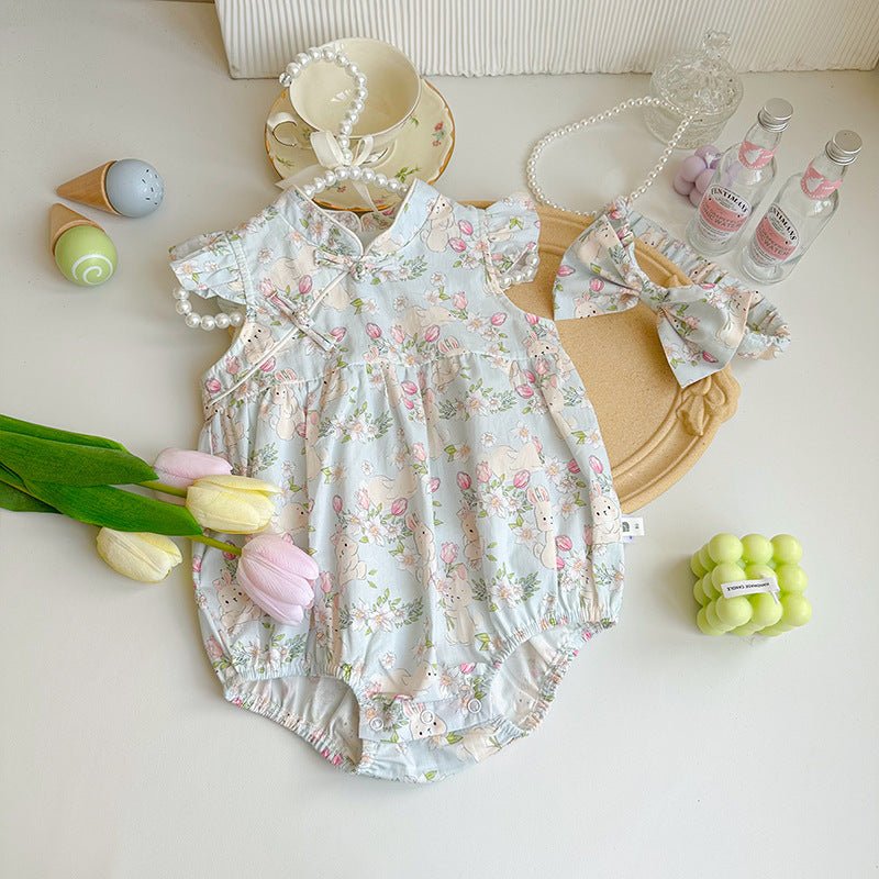 The Perfect Summer Outfit: Creative Baby Girl Printed Cheongsam Romper